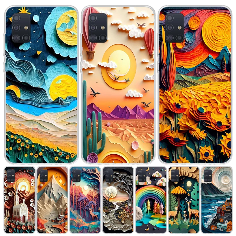 Natural Trees in Mountain Ranges Phone Case For Samsung Galaxy A51 A41 A31 A21S A11 A01 A71 A50 A40 A30S A20E A10S A70 A6 A7 A8