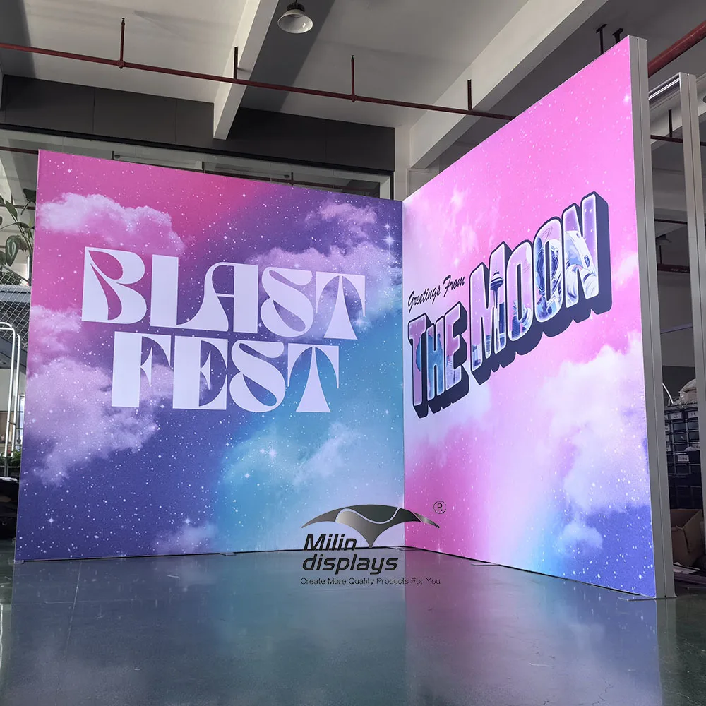 

Tower Exhibition Outdoor Events SEG Fabric Led-illuminated Signs Display Lightbox Wall Trade Show Advertising Backlit Light Box