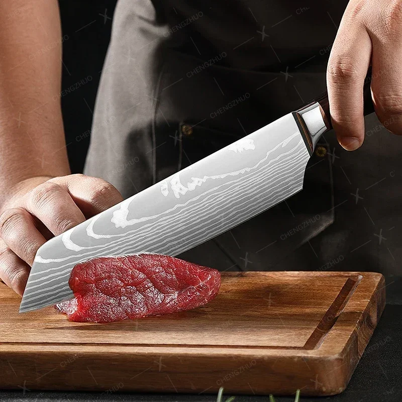 Profession elle japanische Kochmesser Set High Carbon Edelstahl Fisch Obst Knochen messer Metzger Fleisch beil Küchenmesser