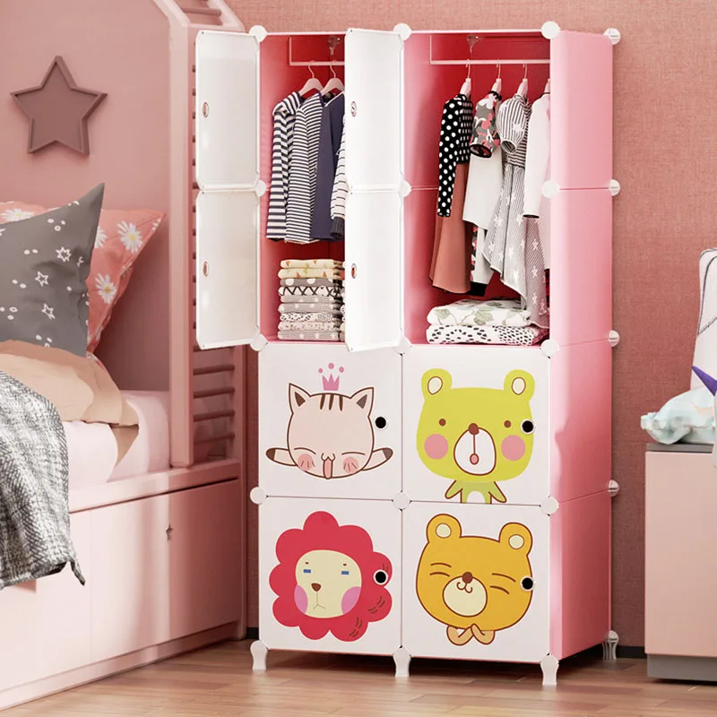 Organizer Storage Wardrobe Cabinet Plastic Bedroom Clothes Partitions Living Room Wardrobe Display