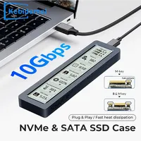 M2 SSD Case NVMe SATA Dual Protocol 10Gbps With Display Screen Intelligent Digital USB3.2 Gen2 Type C Disk Box M.2 SSD Enclosure