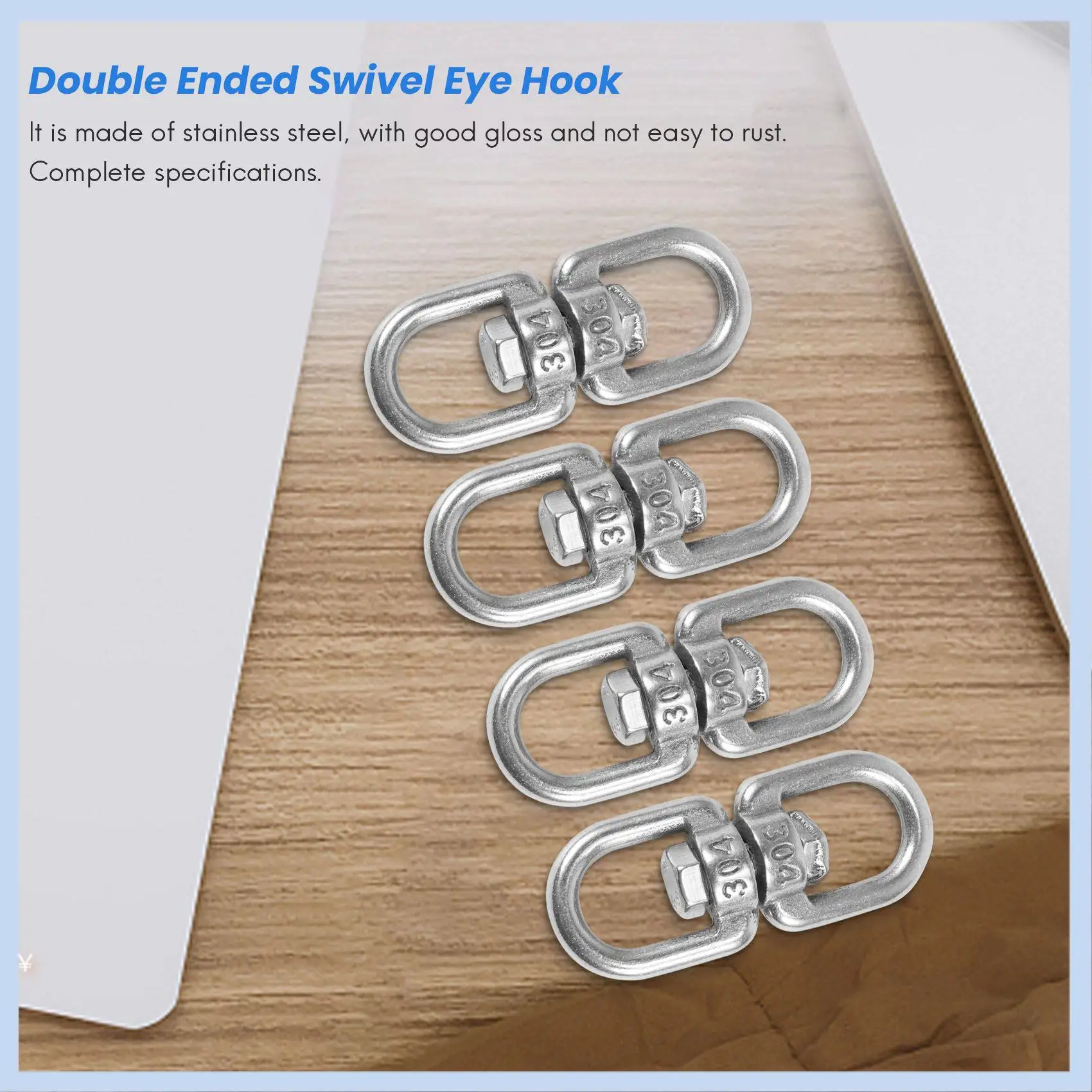 

AS63-8PCS Stainless Steel Hanging Basket Spinners Plant Hanger Swivel Hook Swivel Clip For Dog Lead, Flower Pot Basket (M4)