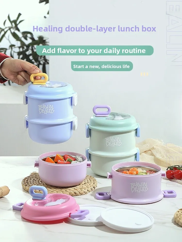 

Портативный изолированный ланч-бокс из нержавеющей стали 304, удобная переноска для еды, студенческая чаша для завтрака, чаша для портри, термочаша