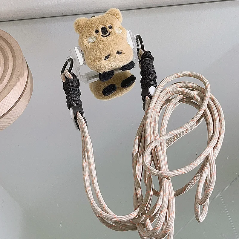 

Girl's Heart Phone Long Strap - Cartoon Koala Doll Back Clip, Hanging Decoration, External Neck/Crossbody Woven Lanyard