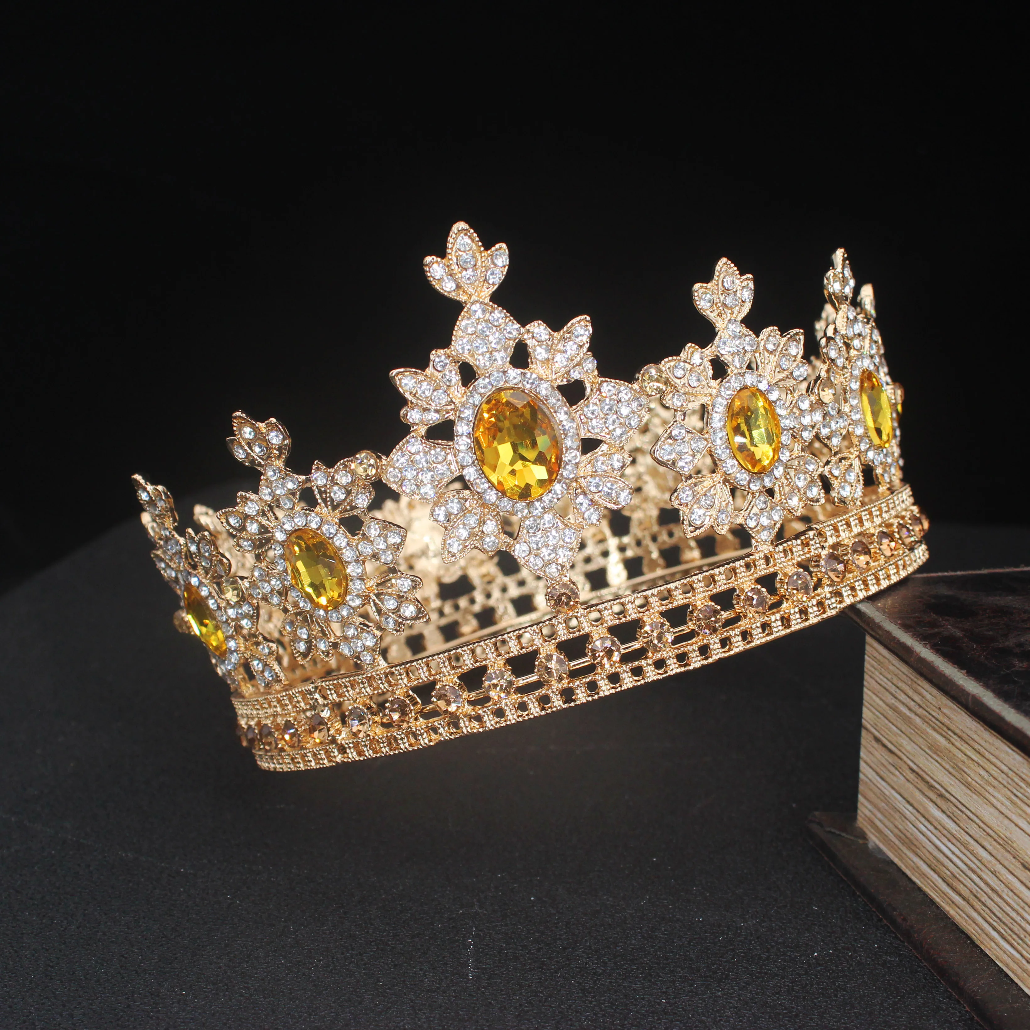 Crystal Queen Bridal Crown For Women Luxury Full Circle Wedding Tiara Pageant Prom Headpiece Wedding Bride Hair Accessories