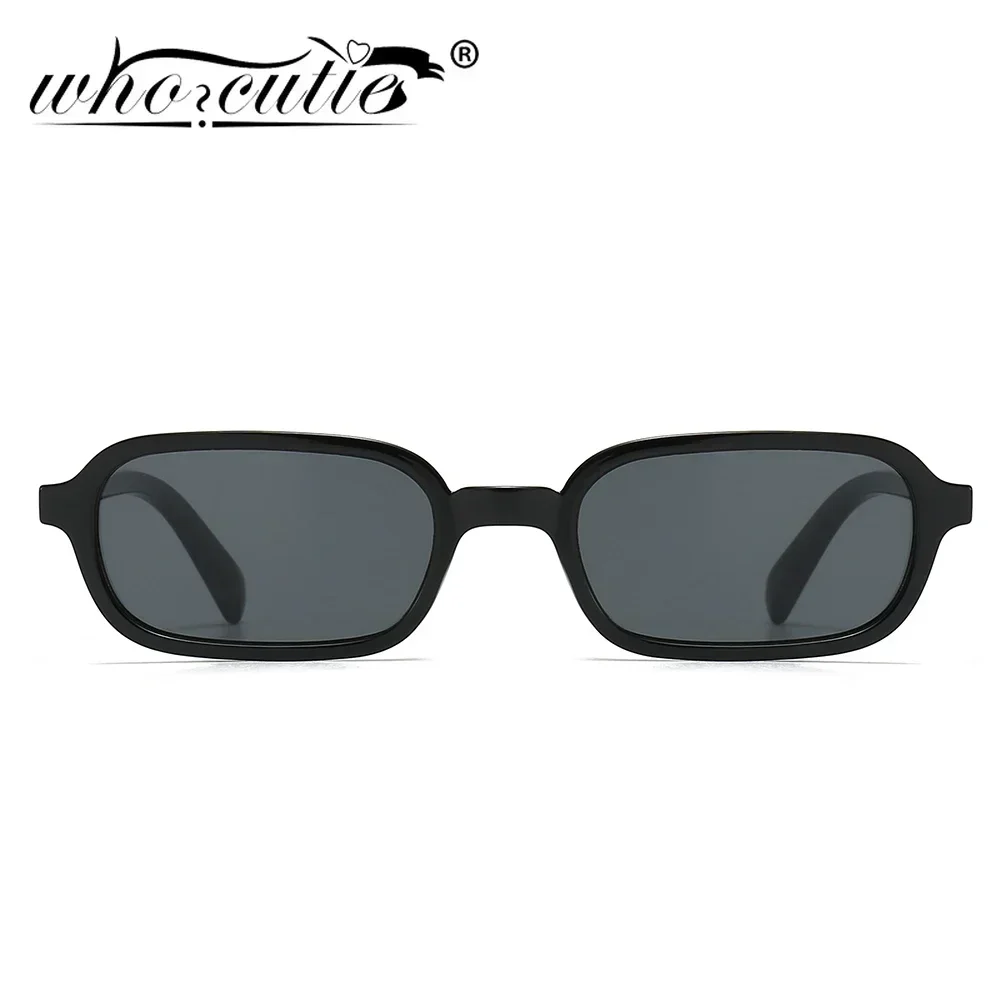 WHO CUTIE, gafas de sol rectangulares de tendencia pequeña para mujer, gafas de sol cuadradas de diseñador de marca de los años 90, gafas de sol rosas, gafas femeninas UV