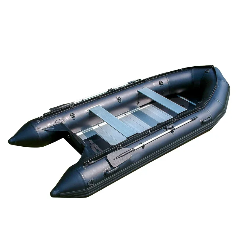 Light Weight 4-8 People Inflatable Boat  Boat Black Big Size Customized 4.2m Boat Rib Hypalon