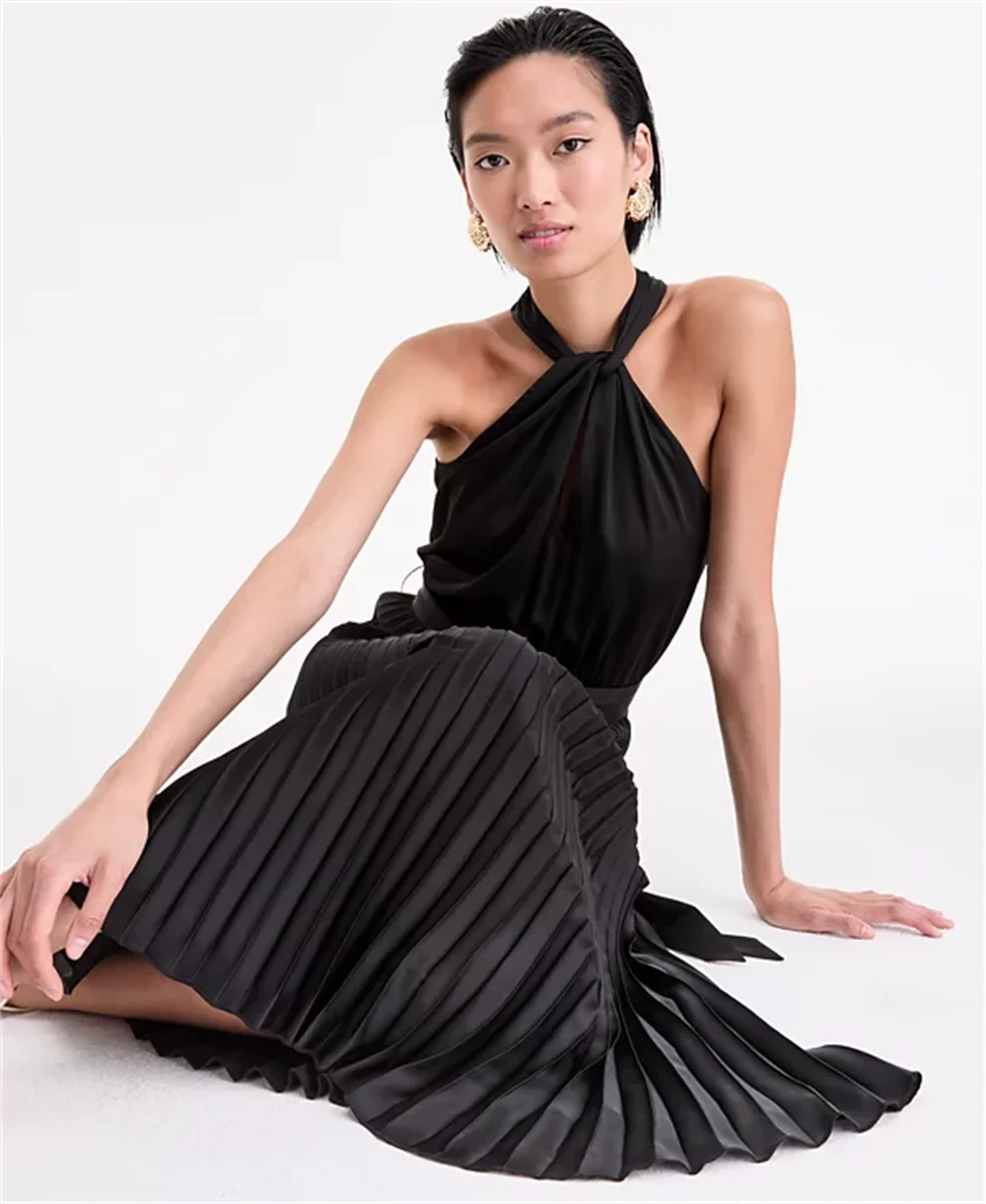 ชุดราตรีออกงานหรูหราแฟชั่นปี 2025 ชุดพรอม ชุดเดรสยาวแบบเป็นทางการ แขนกุด แต่งระบายที่เอว ชุดไปงานแต่งงาน ชุดแขกงานแต่งงาน สามารถสั่งตัดได้