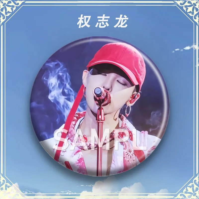 GD G-Dragon star surrounding pop Star Love Bean aid Laser tinplate badge bag pendant decoration