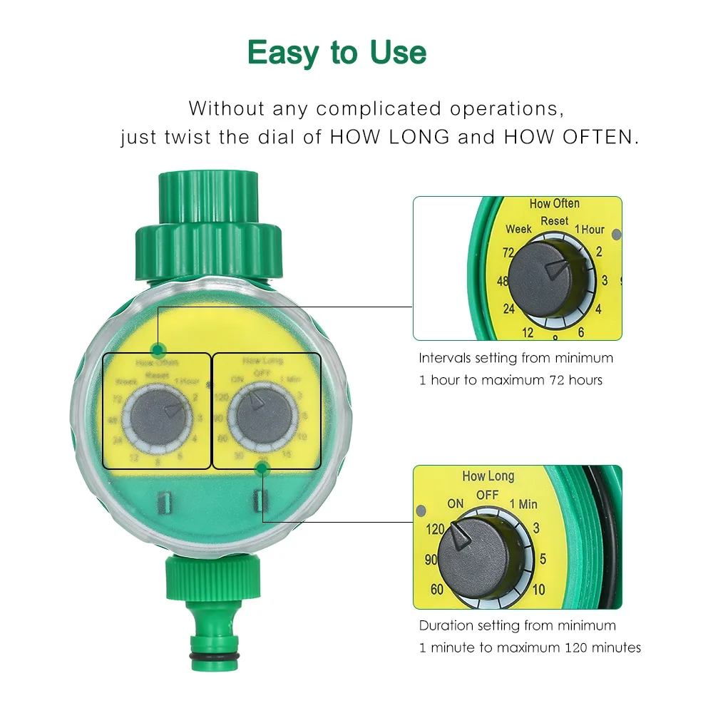 Outdoor Timed Irrigation Controller Automatic Sprinkler Controller Programmable Valve Hose Water Timer Faucet for Garden Farm
