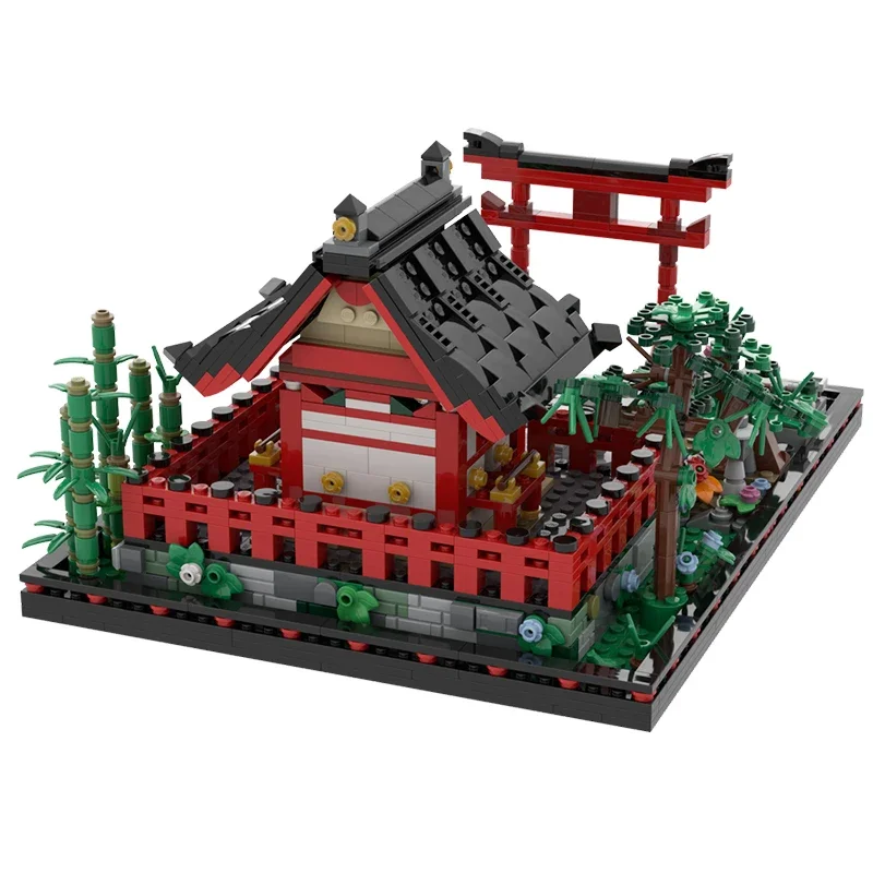 Stad Straat Uitzicht Model Moc Bouwstenen Kleine Shinto Heiligdom Technologie Modulaire Blokken Geschenken Kerstspeelgoed Diy Sets Assemblage