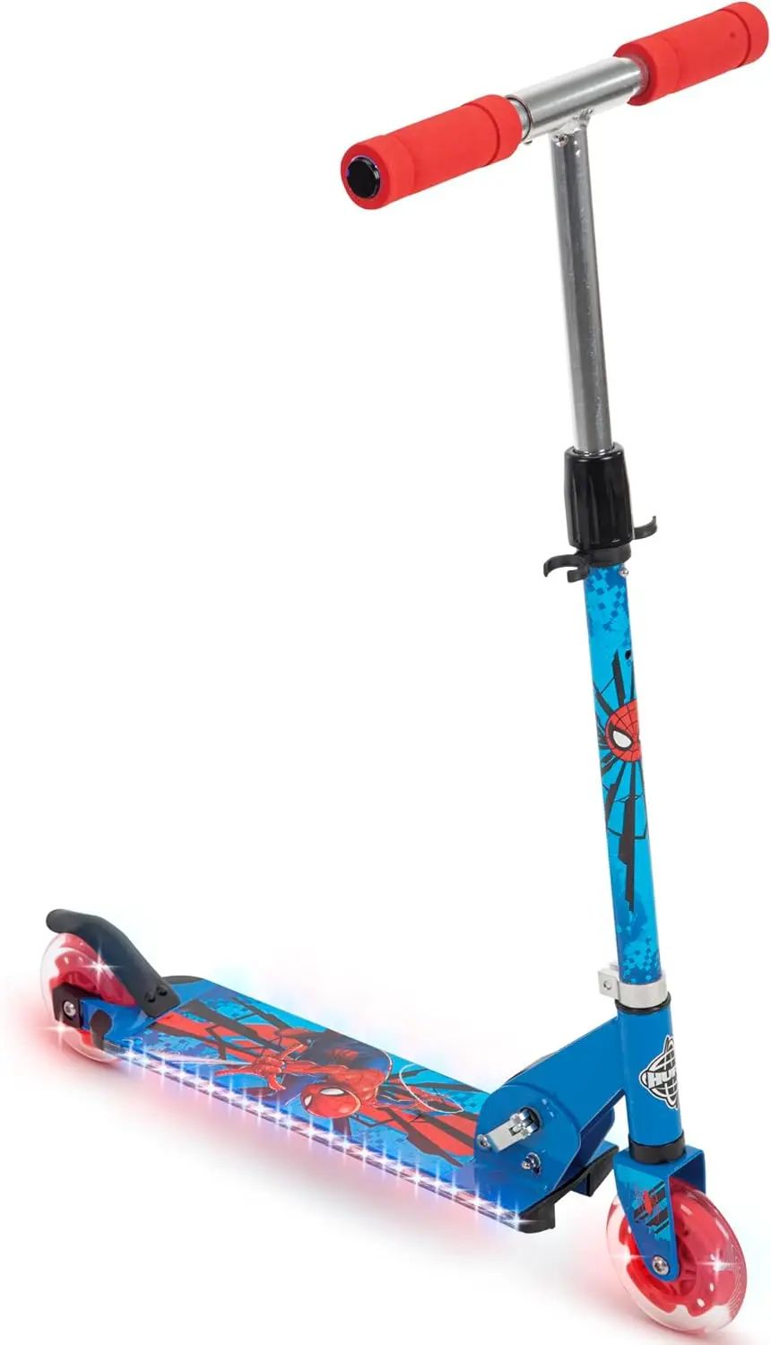 

Детский складной самокат со светодиодной подсветкой, регулируемым рулем и задним тормозом для безопасных игр на улице