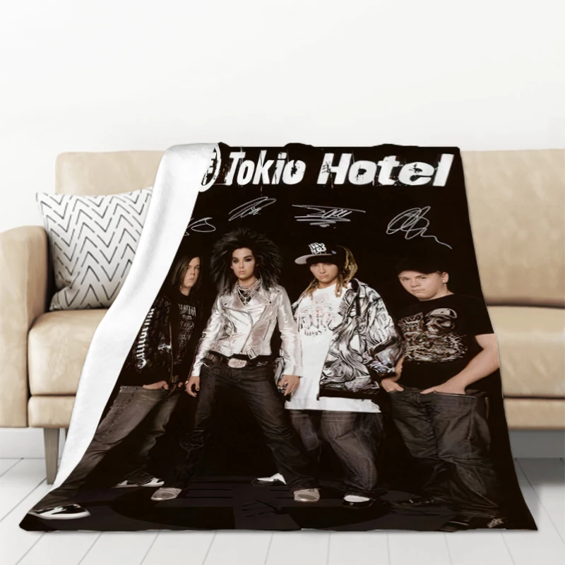 Tokio Hotel Band Blanket Double Bed Comforter Furry Sofa Blankets and Bedspreads Stitch Winter Bedspread the Knee Warm Baby Home