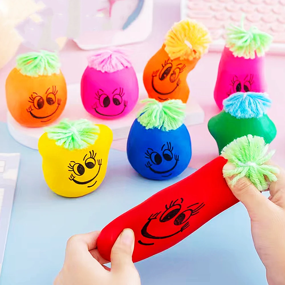 1Pcs Fun Pinch Face Changing Ball Stress Relief Toys For Kids Birthday Party Baby Shower Guest Gift Piñata Filler Carnival Prize