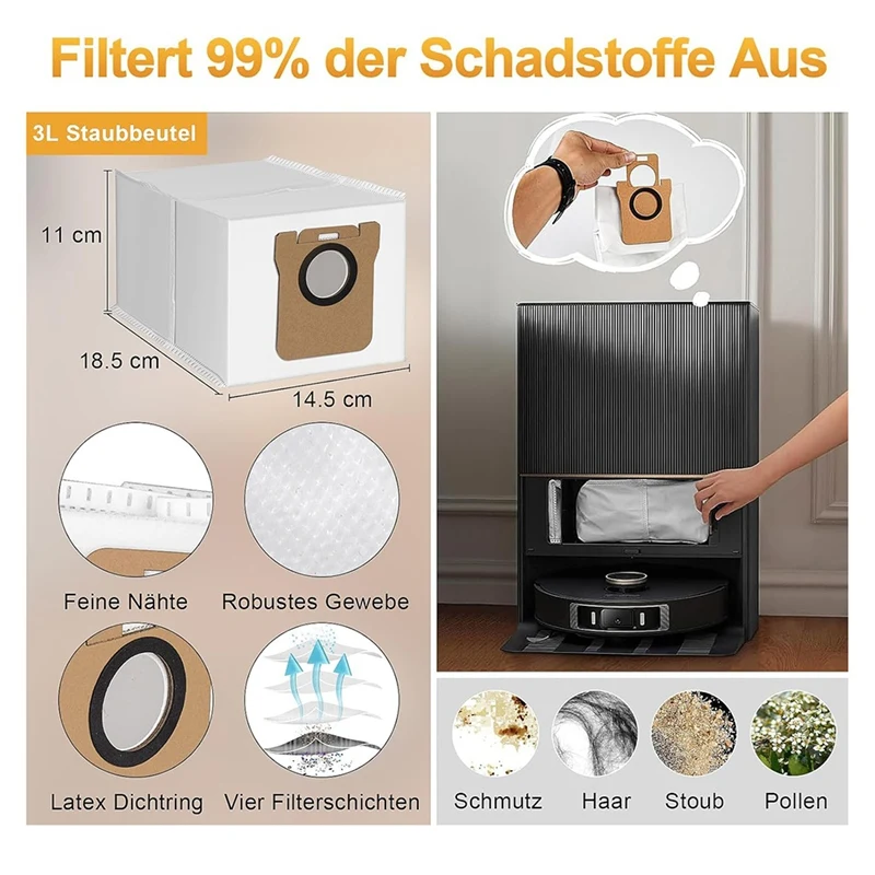 Zubehör für Dreame l20 ultra complete/l20 Ultra Ersatzteile Zubehörset mit Haupt bürsten, Staubbeuteln