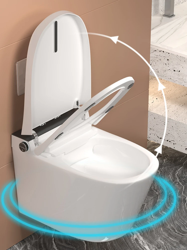 Wall-Mounted Integrated Automatic Smart Toilet Automatic Flip Embedded Hidden Water Tank Hanging Toilet