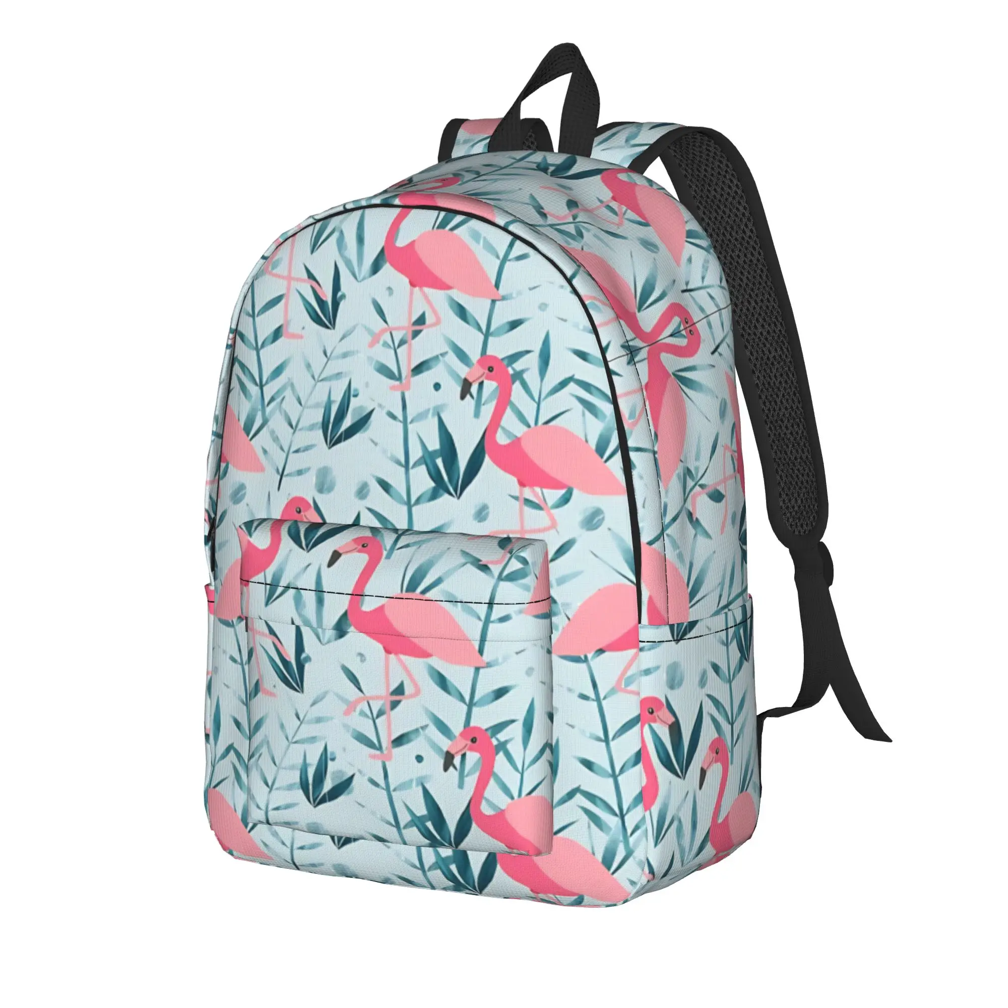 Back to school season pink jungle water bird Rucksack Flamingo Teenager Dual-Use Backpack