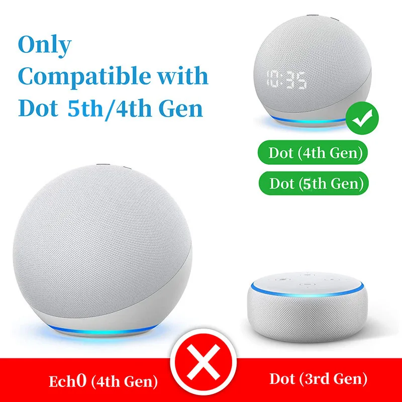 حامل جداري من LINGYOU لـ Alexa Echo Dot 5th 4th Gen Echo Pop مع دعامة مدمجة لإدارة الكابلات وموفرة للمساحة لمكبر الصوت الذكي