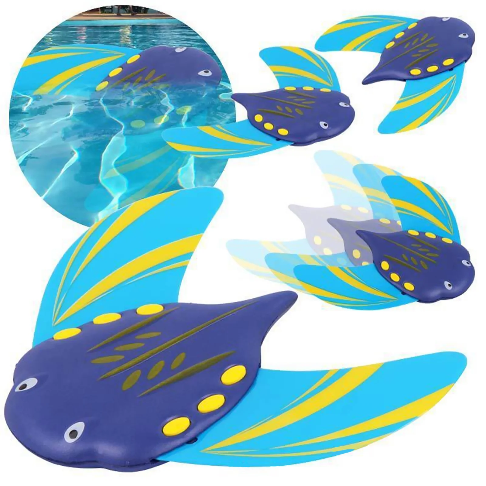 Hydrodynamic Fish Toys Summer Pool Bathtub Beach Underwater Gliders with Adjustable Fins Swimming Fish Toys for Kids Children