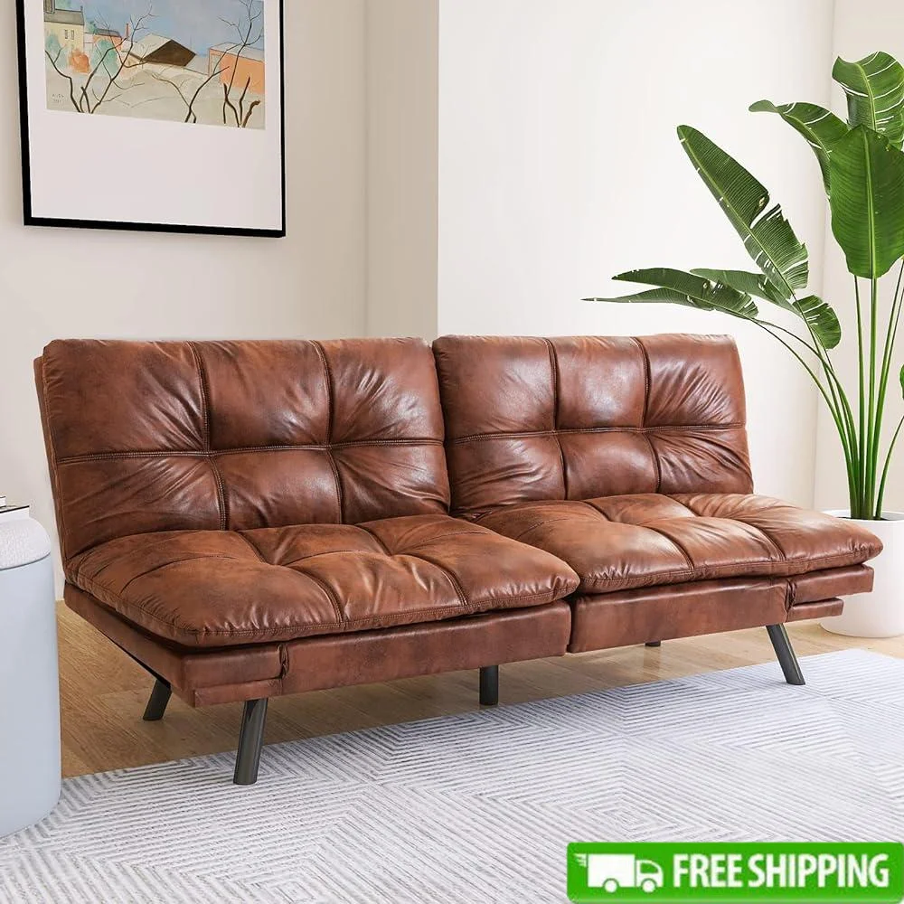 

Convertible Futon Sofa Bed Memory Foam Sleeper Couch Adjustable Loveseat Space Saving Living Room Dorm Studio Apartment