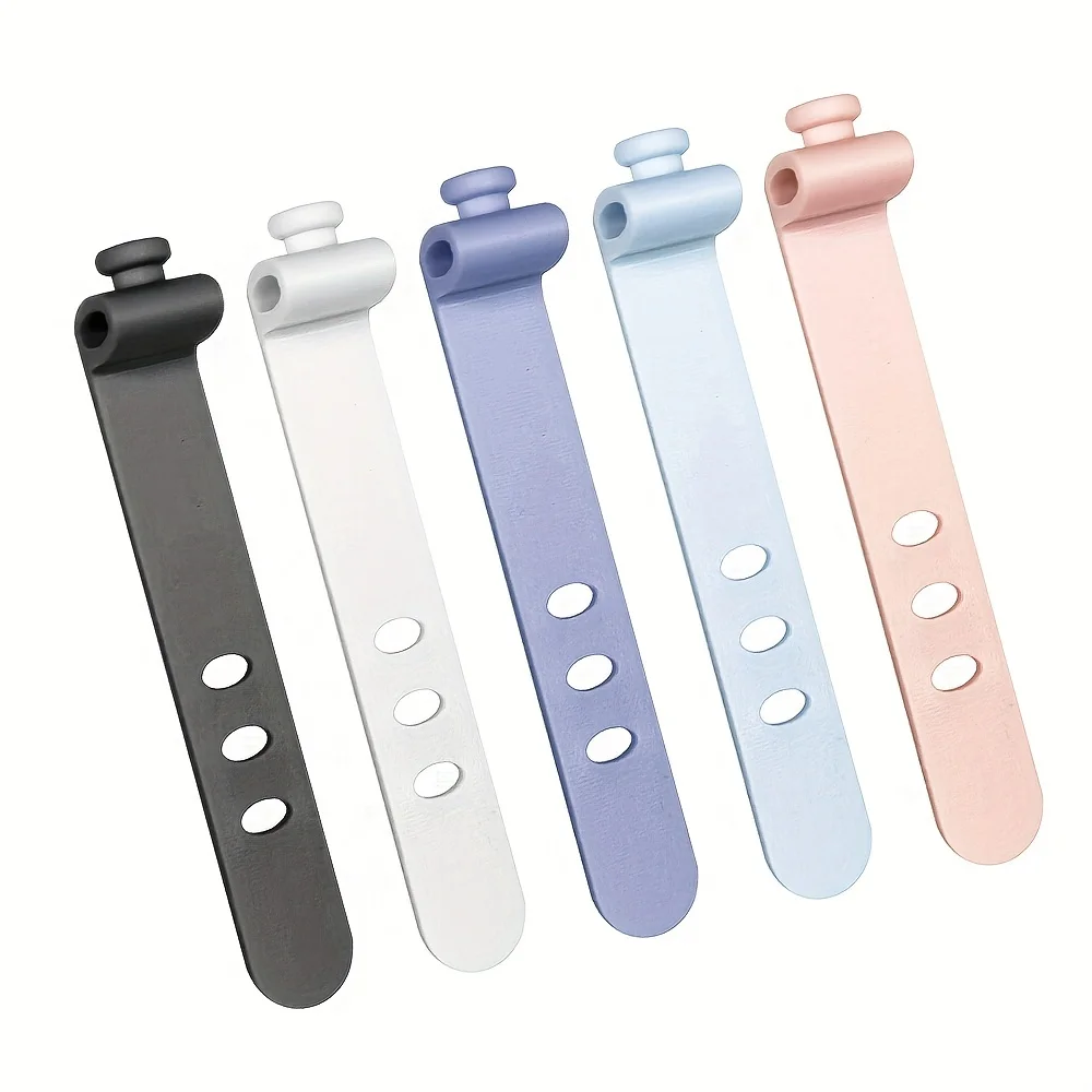 12pcs Silicone Tie Data Cable Storage Earphone Cable Organizer Winder Anti-Lost Fastener Data Cable Bundle Strap