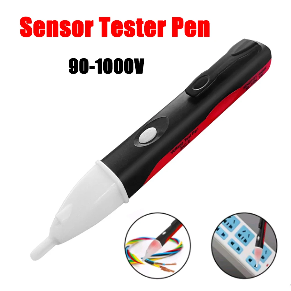 Electric indicator AC Non-Contact Socket Wall AC Power Outlet Voltage Detector Sensor Tester Pen LED light test pencil 90-1000V