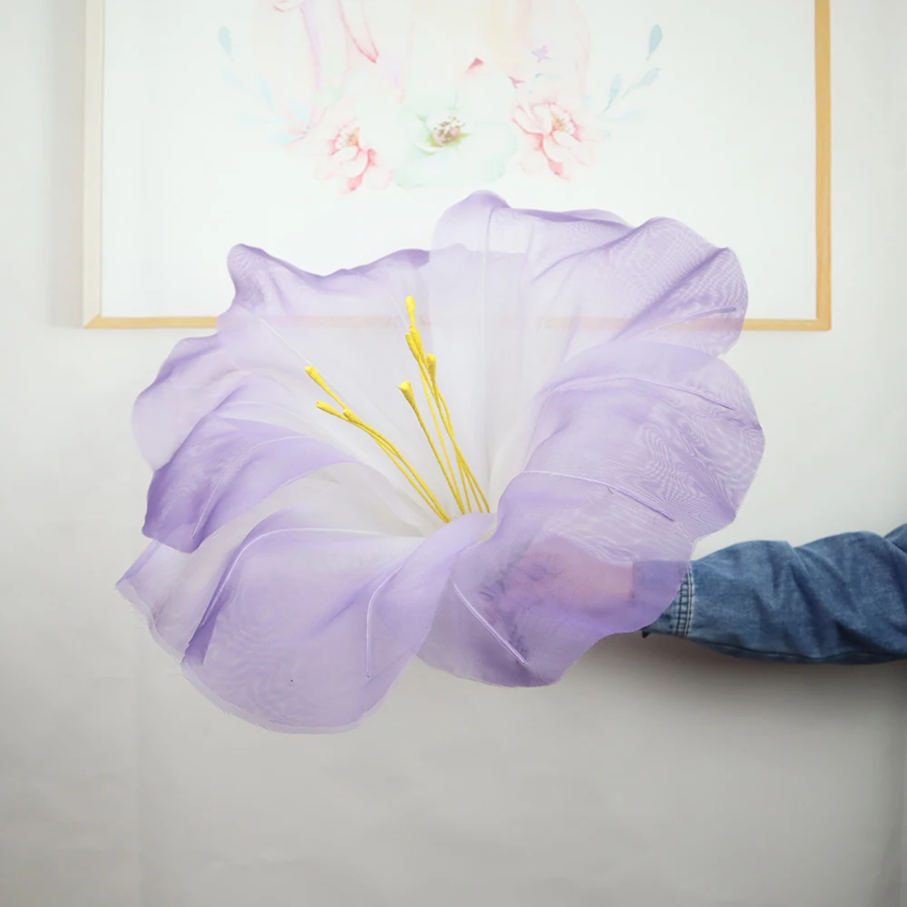 Large Artificial Morning Glory Silk Screen Bouquet Garden Decoration Outdoor Wedding Accessories Props Decor Fake Flowers