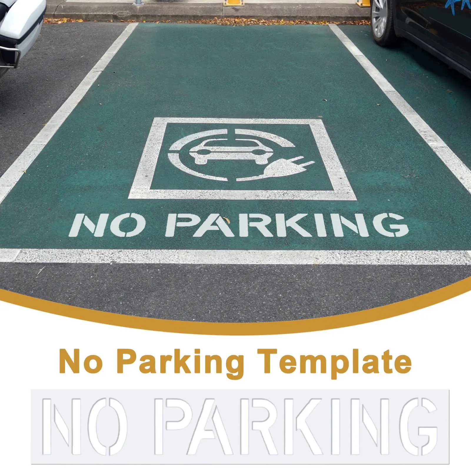 

Трафарет для парковки без парковки, многоразовый моющийся всепогодный силиконовый шаблон для краски для асфальтового тротуара на заднем дворе