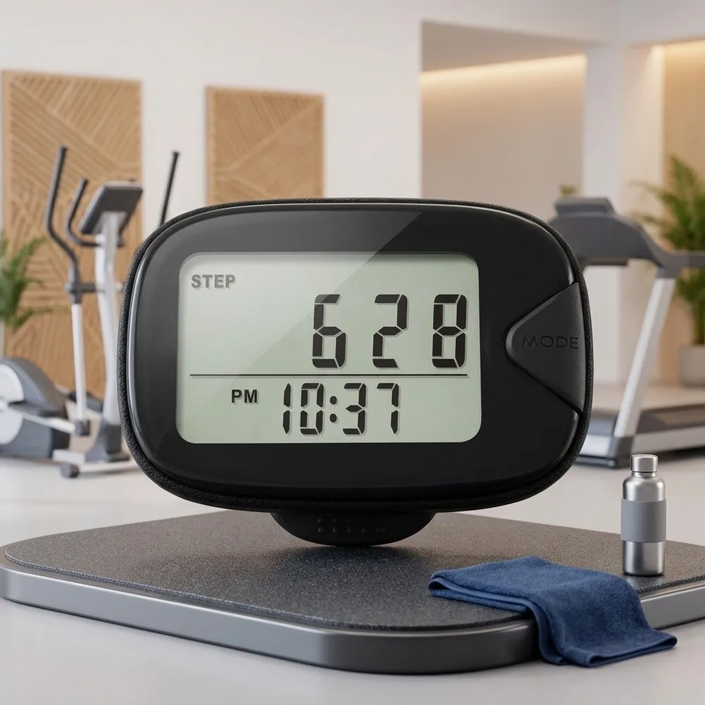 Simple Clip On Pedometer for Walking For Running 7 Day Memory Records Steps Distance Calories Daily Automatically