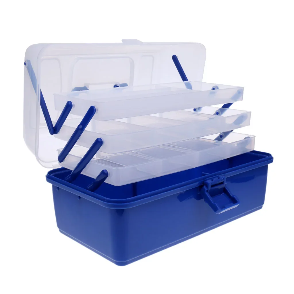 3/4 layers Waterproof Fishing Tackle Box Tray Fishing  Lures Baits  Case Ladder Shaped Container