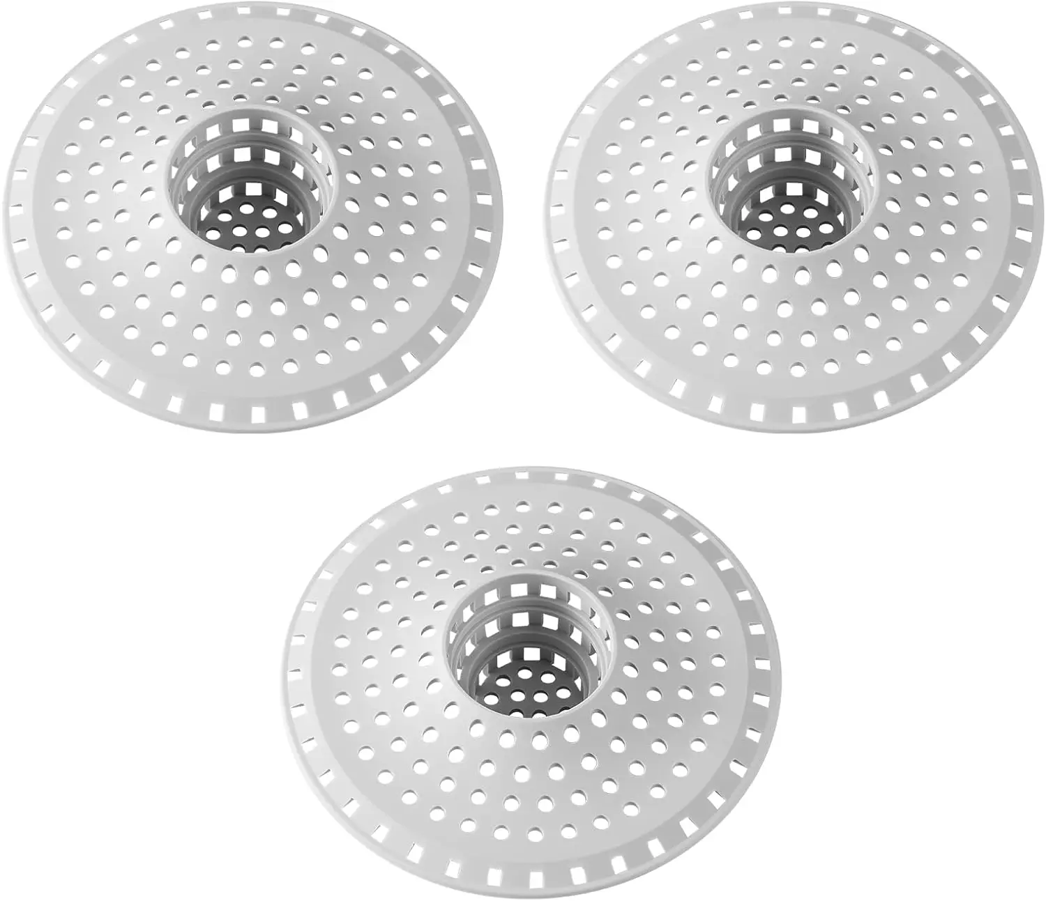 

3PCS Silicone Collapsible Tub Hair Catcher for 1.47" to 1.75" Drains, Easy Drain Protector