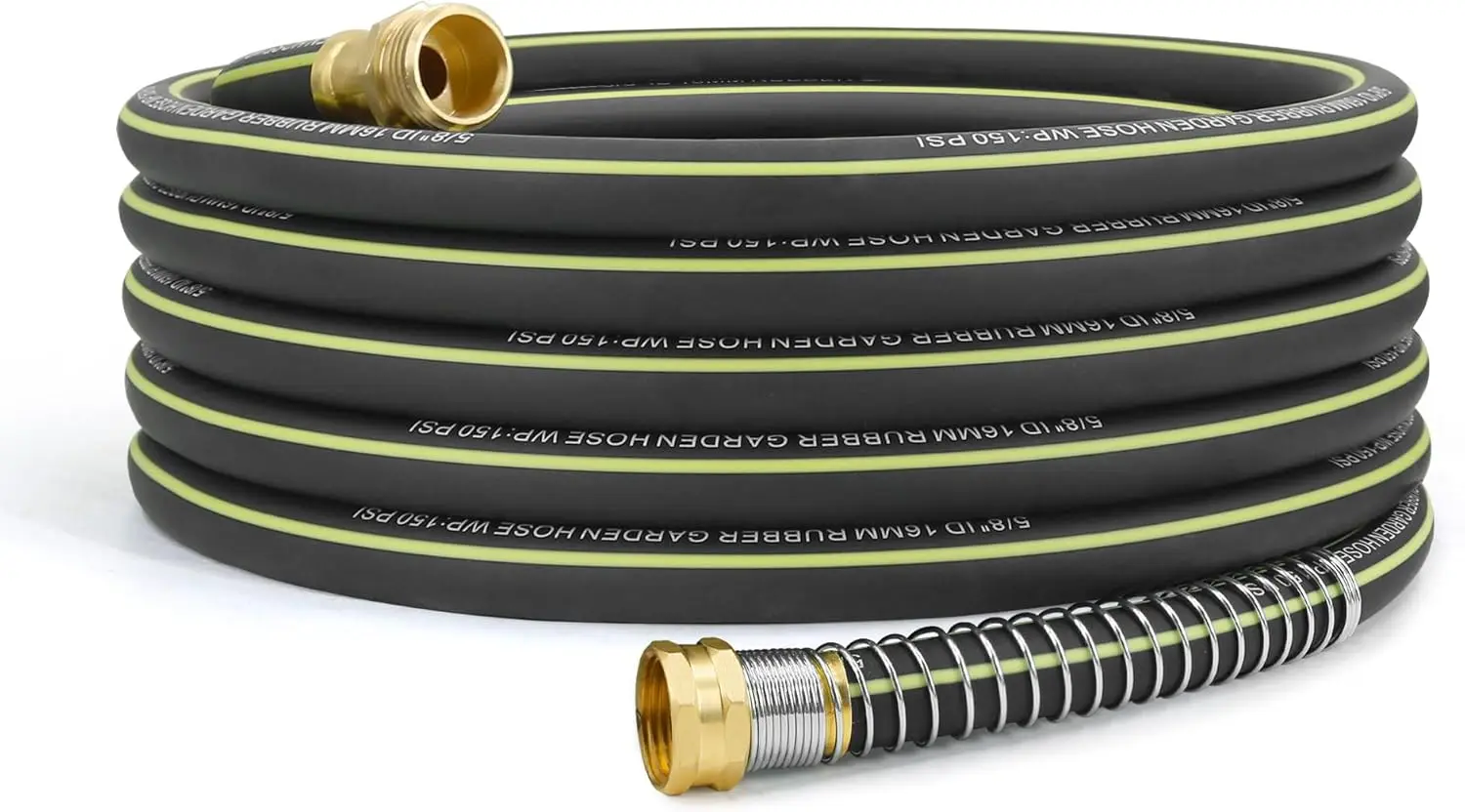

Lightweight Rubber Garden Hose 50 ft, 5/8" Hybrid Rubber Hose with Solid Brass Fitting, Water Hose Pipe for Outdoor, Cleaning