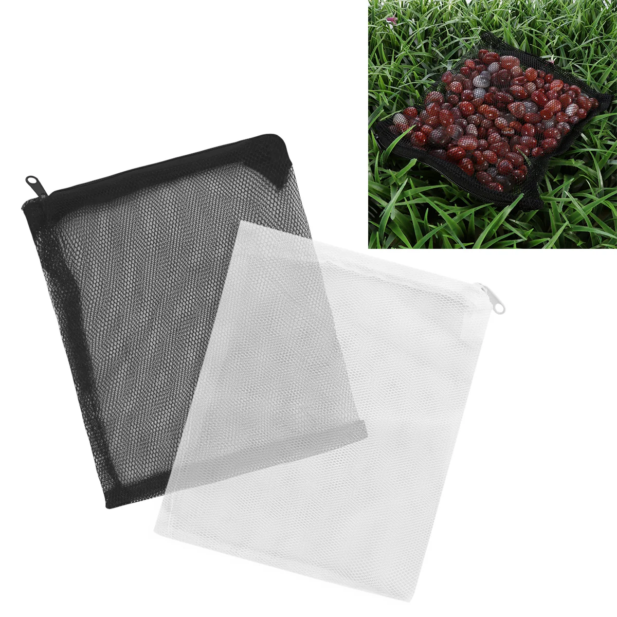 

12pcs Media 15X10Cm 6 White 6 Black Mesh Filter Bag For Aquarium Fish Tank Pond Plastic Filter Bag Zipper Closure For Carbon