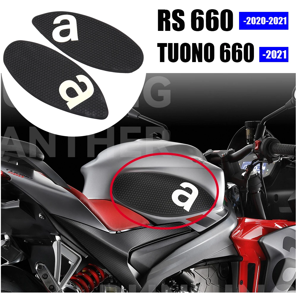 Motorcycle Stickers Decals Fuel Oil Tank Protector Pads Kit Black Decoration Fit For Aprilia RS 660 RS660 TUONO 660 2020 - 2021