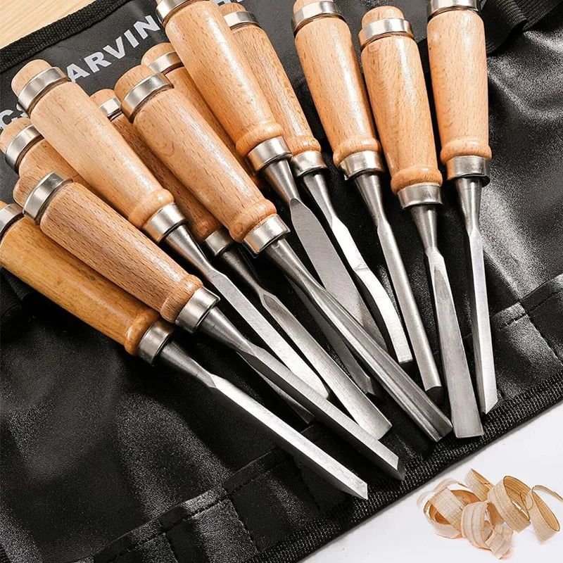 12 Piece Carving Knife Woodworking  Chisel Knife Hand Tool Set Chisel Woodworking Knife Set