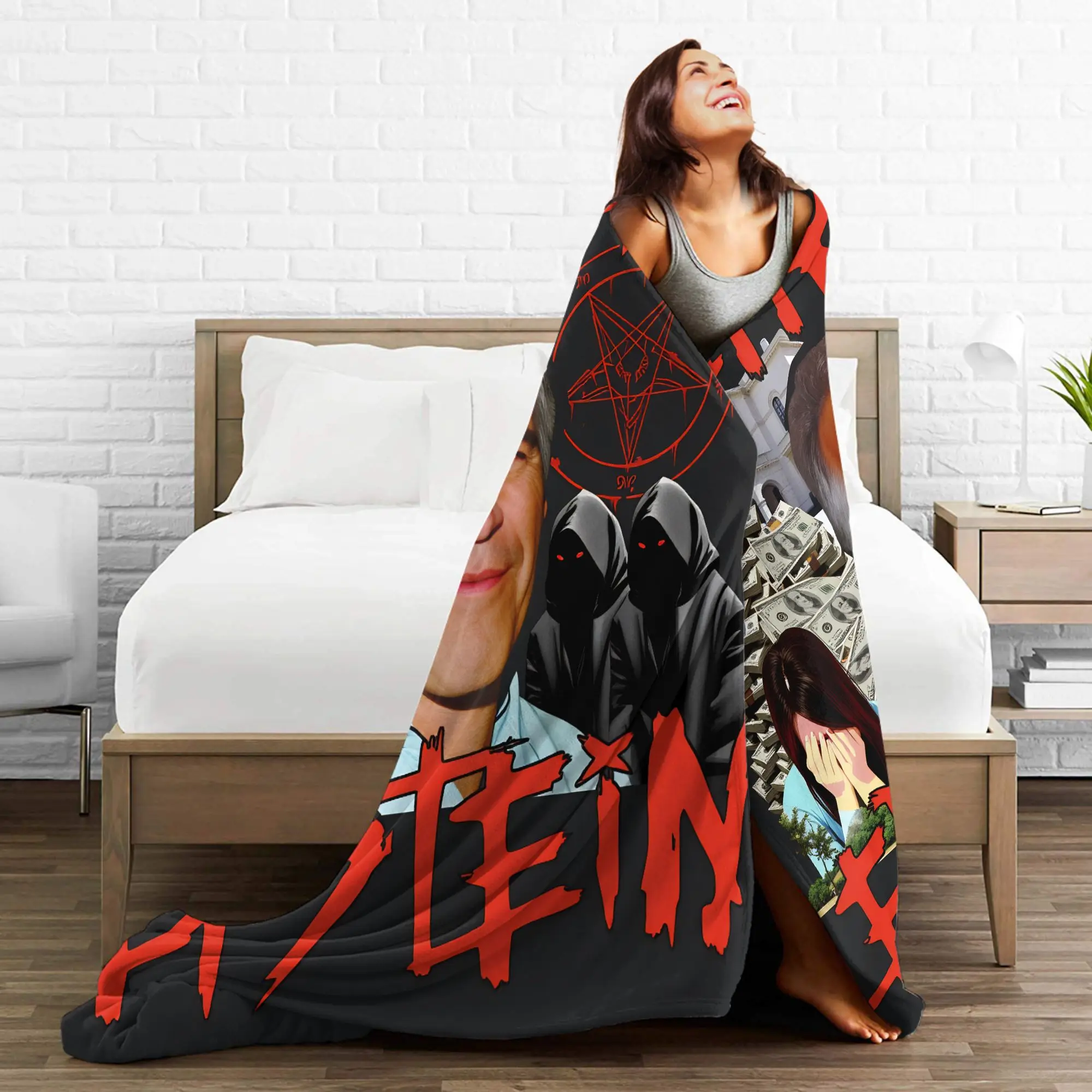 مضحك جيفري إبستين بطانية الزخرفية الفانيلا رمي بطانية للخارجية سوبر دافئ جودة مخصصة المفرش هدية فكرة