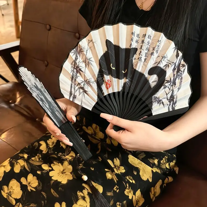 Small Shell Pattern Folding Fan Summer Cooling Portable Daily Fan for Women Cat Series Gift Lightweight Durable Smooth Photo