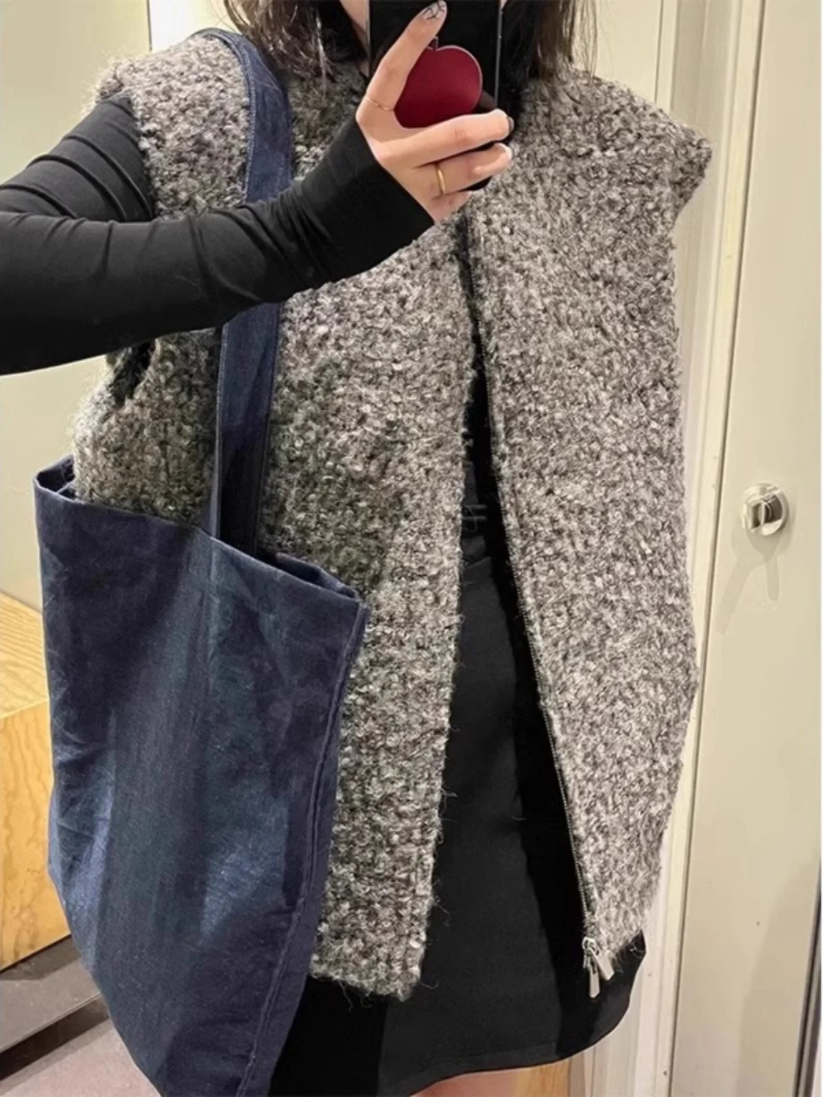 

Ele Alpaca Wool Svel round Ne Vest Cardigan Women's Faion Slim Fit Knitted Sweater 2024 New Sle Commute Vintage