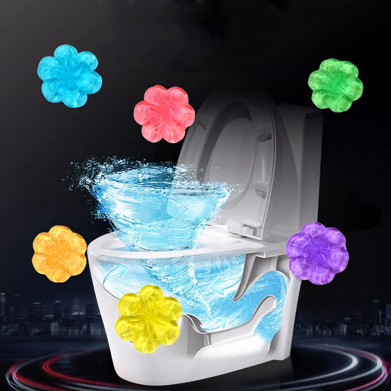 5pc Bathroom Toilet Cleaning Gel Flower Aromatic Deodorant Disinfection Long-Lasting Scent Dirt Removal Efficient Toilet Cleaner