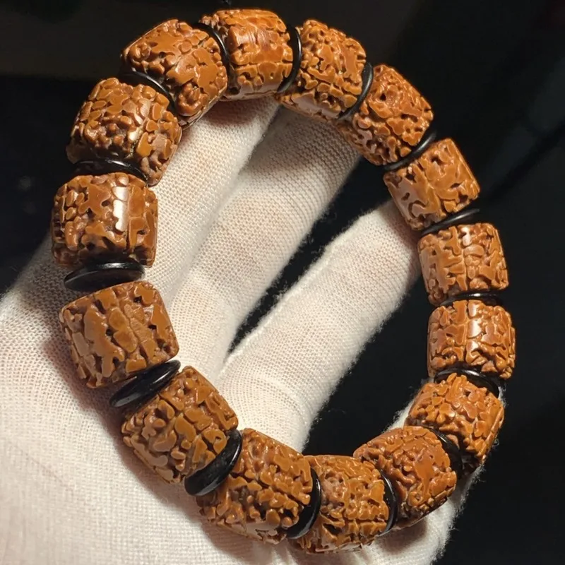 Single-strand Bead Bracelet with Five-Petal Vajra Bodhi Seeds for and Meditation Practice