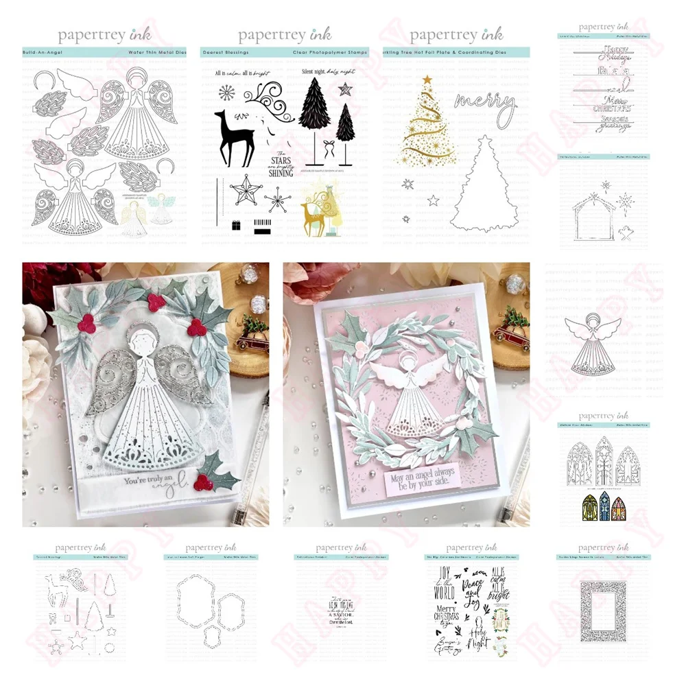 

2024 New Angel Die Metal Cutting Dies Stencil for Scrapbooking Angelic Sentiments Stamp Decoration Embossing Template DIY Card