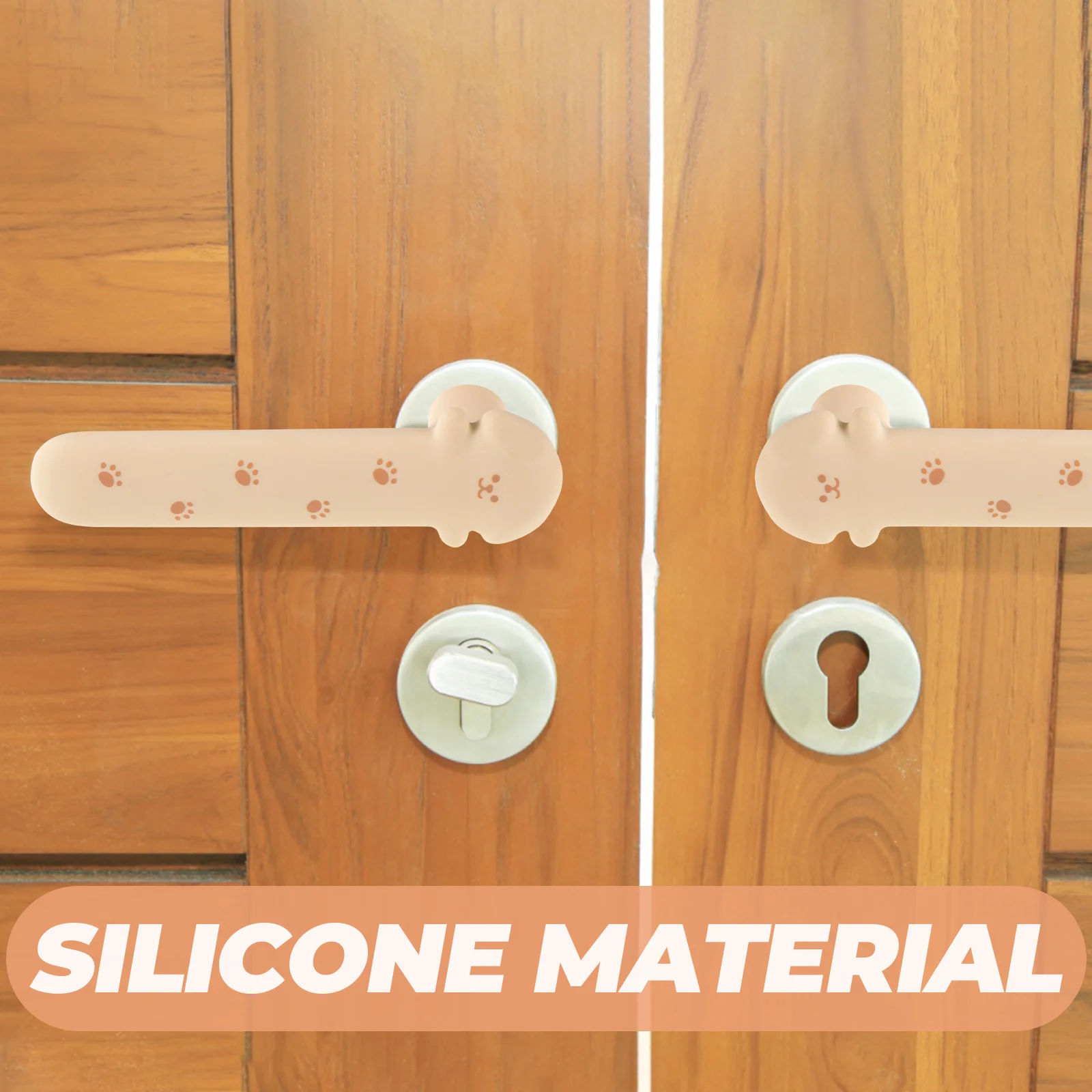 

Door Handle Sleeve Silicone Anti-Collision Cover Replacement Protective Cap for Bedroom Bathroom Kitchen Sturdy Flexible