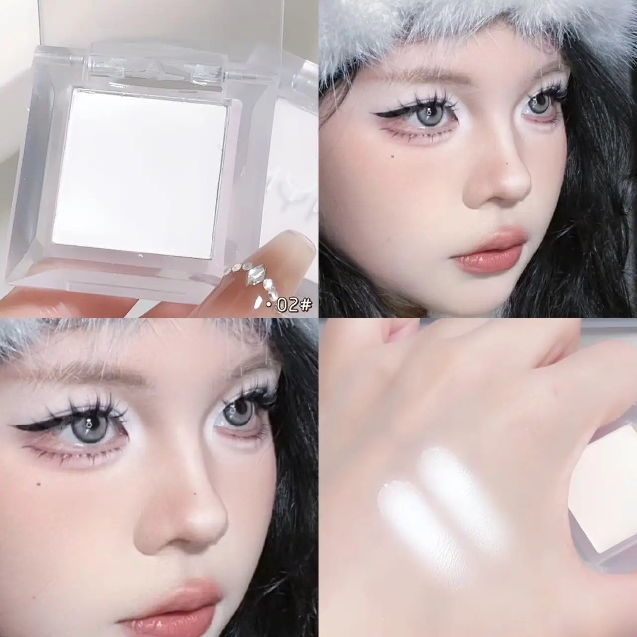 Monochrome White Jade Highlighter Eye Shadow Palette Waterproof Matte White Brighten Eye Head Lying Silkworm Eyeshadow Make Up