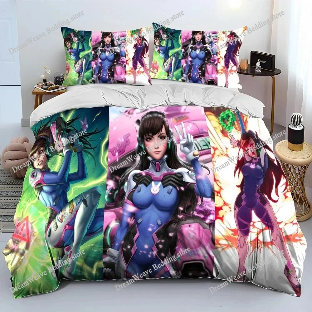 

OW Overwatch Cartoon Game Duvet Cover Pillowcase Bedding Set Adult Boys Girls Bedroom Decoration Children Single Double Size