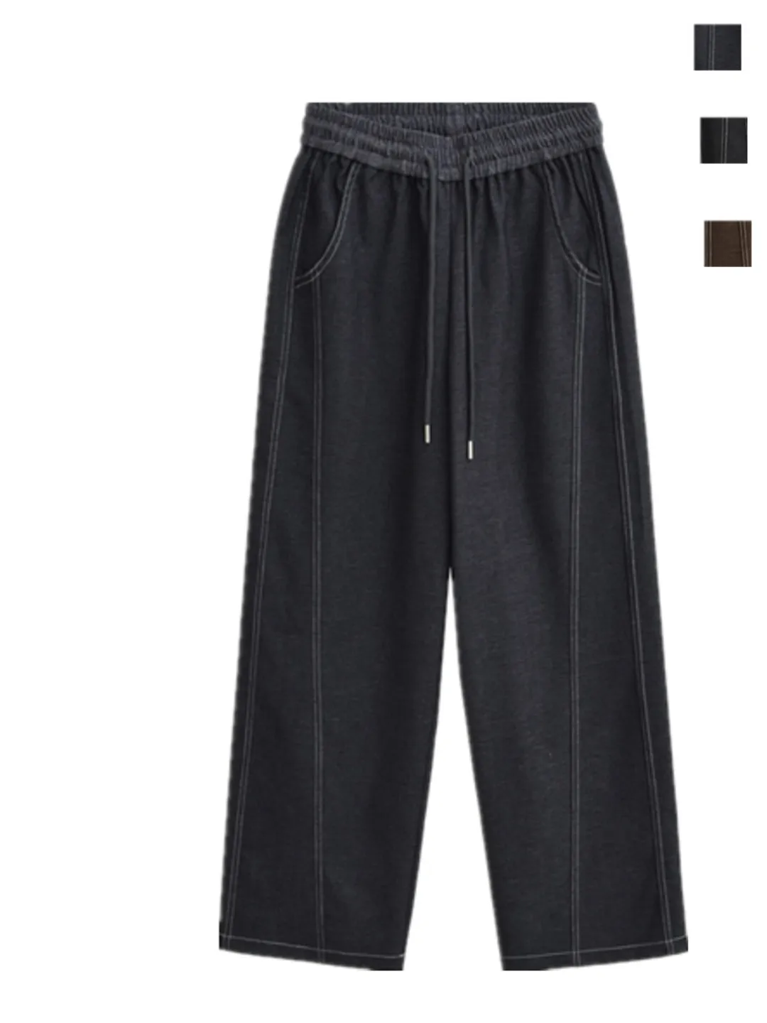 American Sle High Waist Wide Leg Jeans Women's Casual Pants Color Blo Splicing Stitching Banana ape Slimming Pants