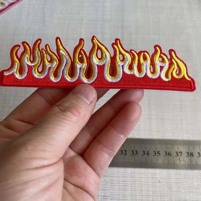 5PCS/2.5*3.5CM The Flame Applique Clothes Stickers,Fabric Bonfire Embroidery Iron On Patches Decoration for Clothing,shirt