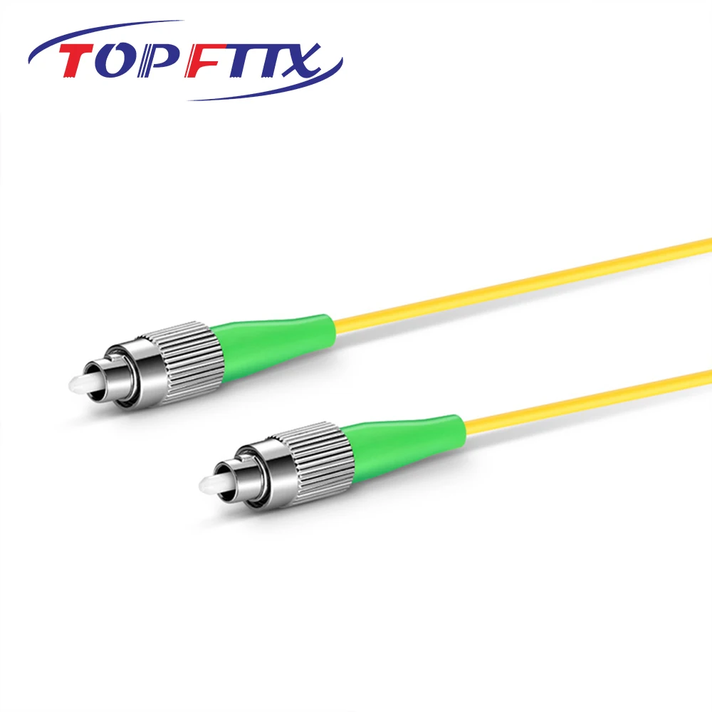 TOPFTTX 0.5/1/2/3/5 متر FC/APC-FC/APC وضع واحد G657A1 البسيط 2.0 مللي متر ضيق عازلة الألياف البصرية التصحيح الحبل الأصفر LSZH سترة