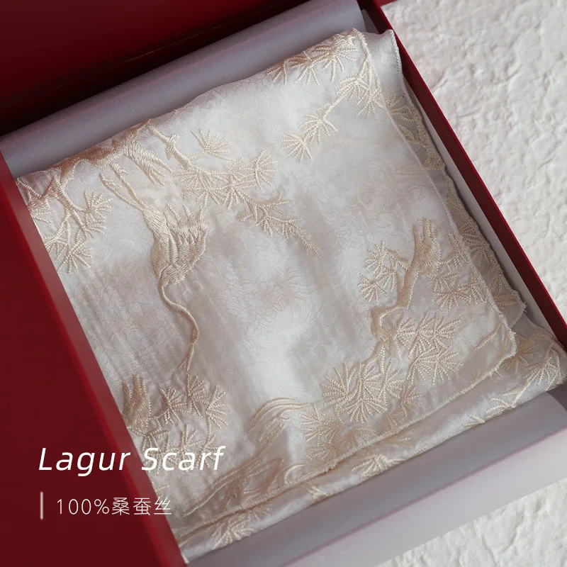 high-end-crane-embroidery-mulberry-silk-long-silk-scarf-thin-scarf-spring-and-summer-new-gift-box-women