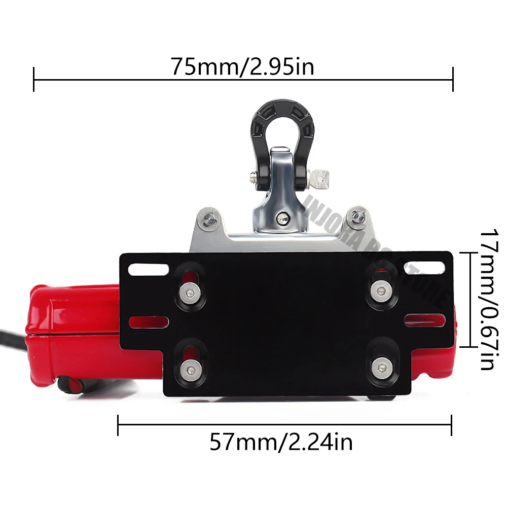 1Pcs Mini Simulated Steel Wire Automatic Electric Winch Black/Red/Grey for 1/10 RC Crawler TRX4 Axial SCX10 90046 D90