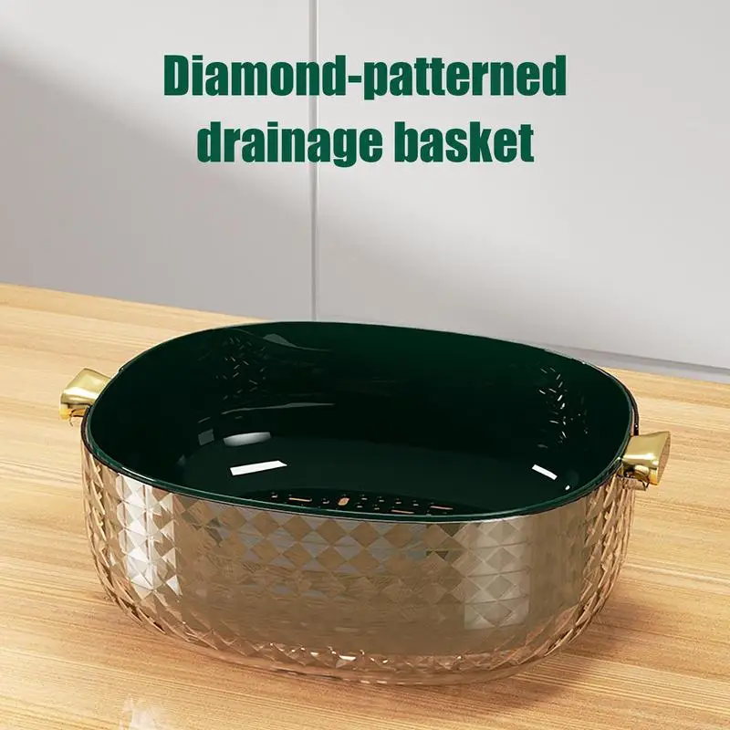 Colander Strainer Bowl Thickened Large Capacity Colander Fruit Washer Wear Resistant Bowl Strainer With Handles For Kitchens